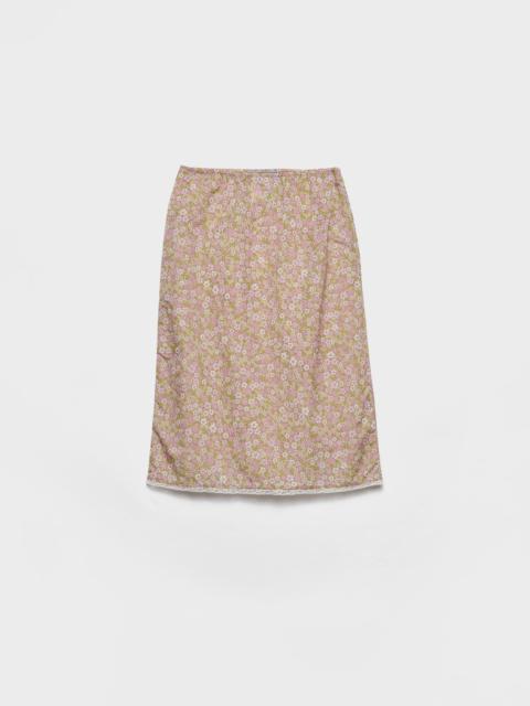 Floral print Re-Nylon midi-skirt