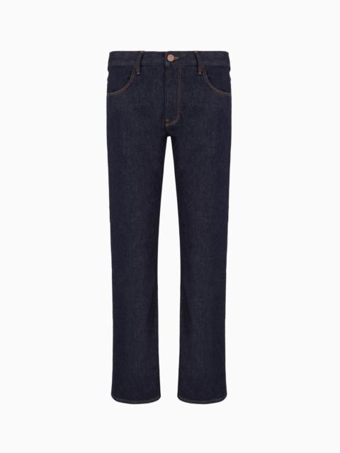 Five-pocket, regular-fit, stretch-cotton denim trousers