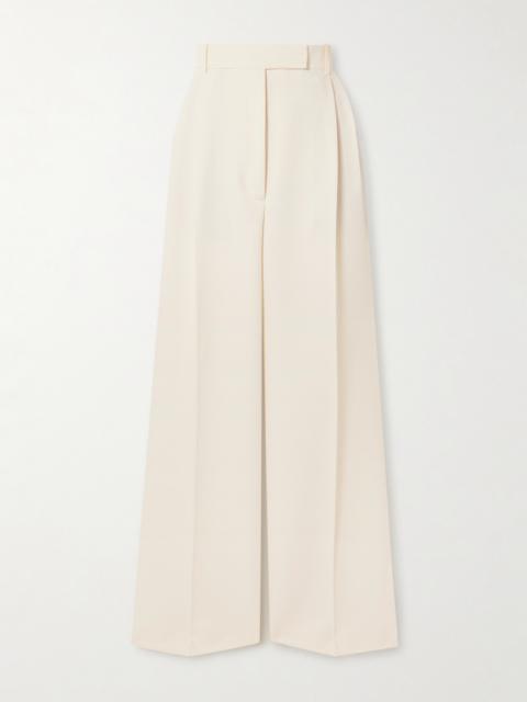 Pleated Recycled-twill Wide-leg Pants