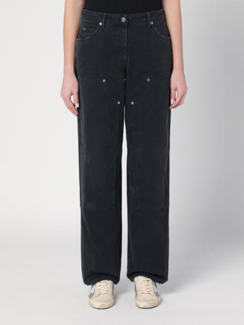 Wide black trousers in denim