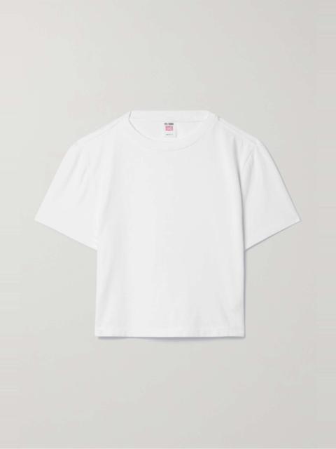 + Hanes Micro cropped cotton-jersey T-shirt