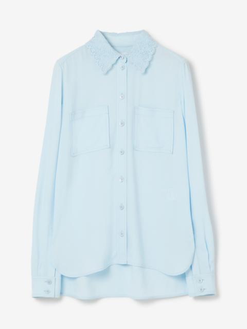 Lace Collar Viscose Shirt