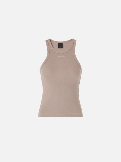 RIBBED VEST TOP WITH PINKO LOGO