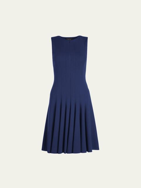Sleeveless Zip-Front Seamed A-Line Dress