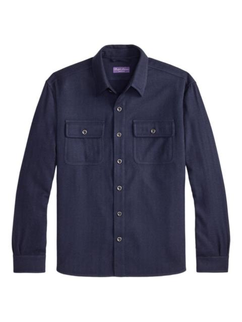 herringbone buttoned shirt