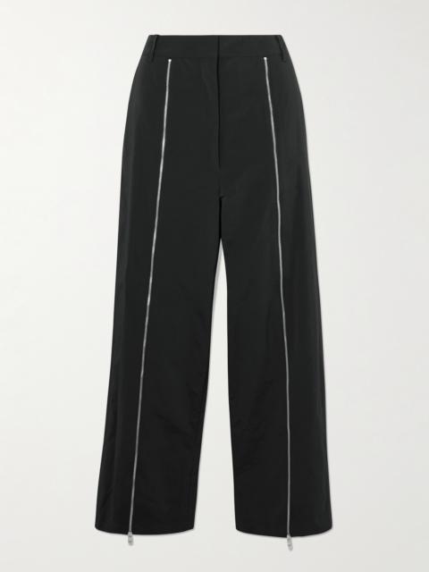 Zip-detailed Shell Straight-leg Pants