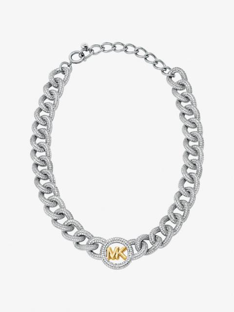 Pavé Logo Curb-Link Necklace
