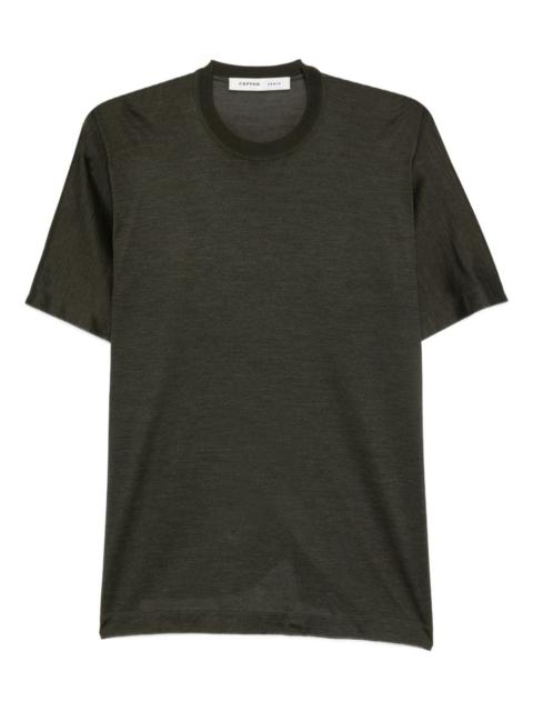 round-neck silk T-shirt