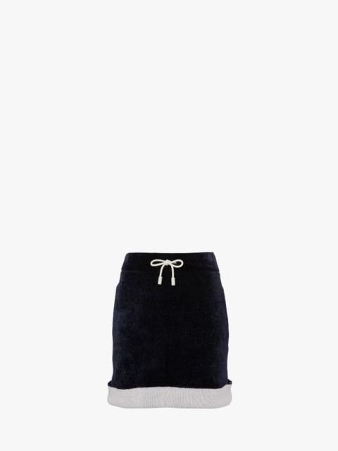 CONTRAST HEM CHENILLE MINI SKIRT