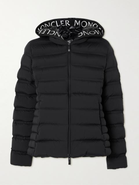Appliquéd Webbing-trimmed Quilted Shell Down Jacket