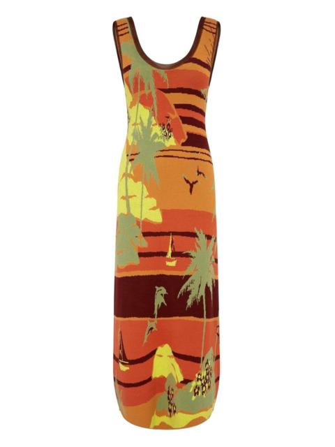 Palm Island print midi dress