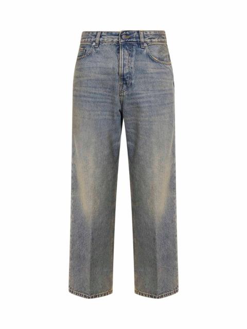 Blue cotton denim Betty cropped jeans