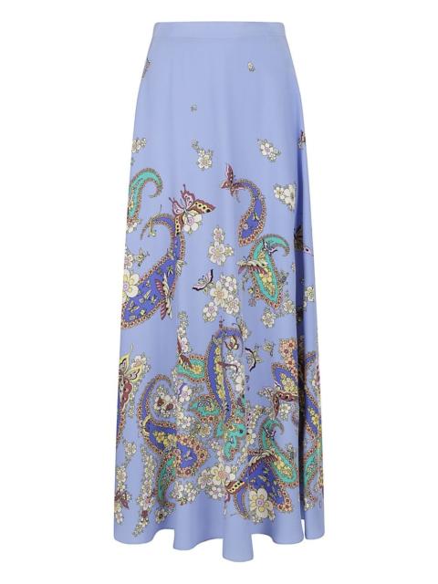 paisley-print midi skirt