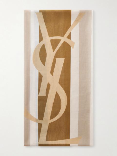 Cassandre Striped Cotton And Silk-blend Scarf