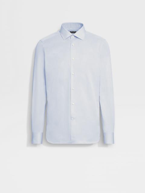 LIGHT BLUE MICRO-STRIPED TRECAPI COTTON SHIRT