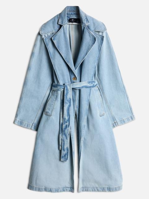 Denim Trench Coat in Bleach
