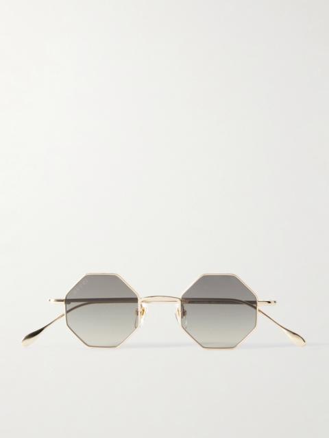 Hexagon-frame Gold-tone Sunglasses
