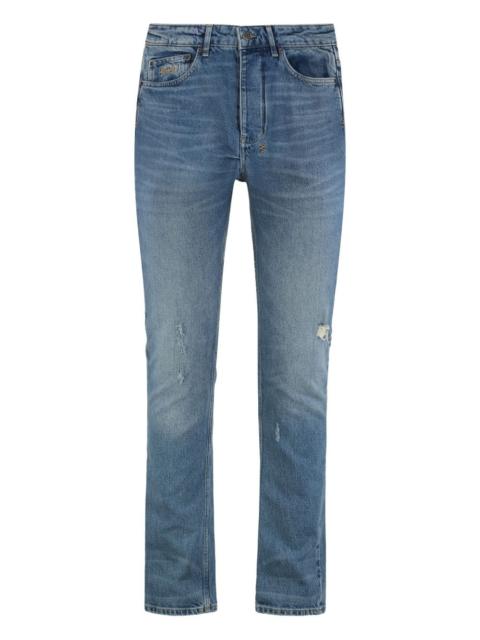 distressed-effect jeans