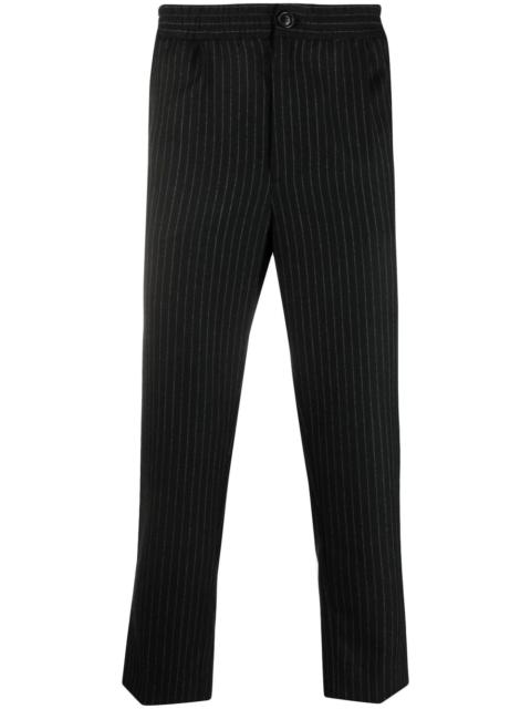 cropped pinstripe track pants