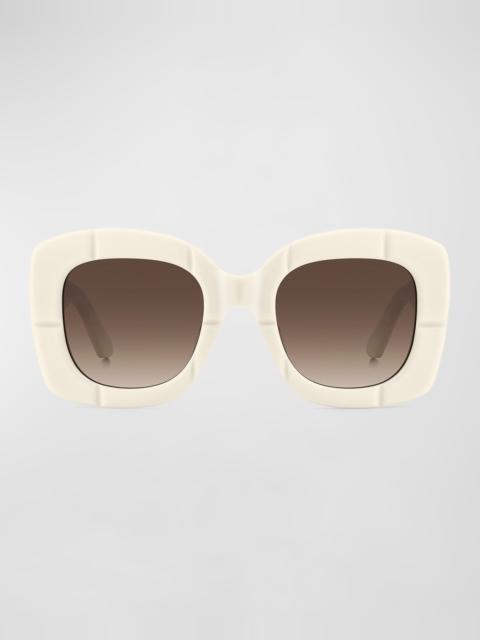 josey embossed acetate square sunglasses