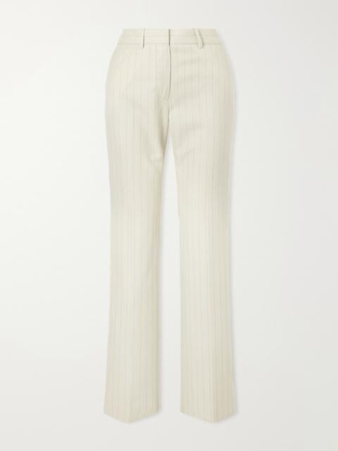 Pinstriped Wool Straight-leg Pants