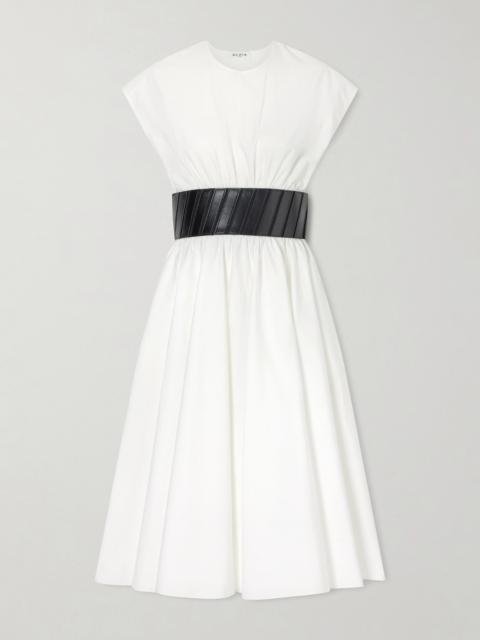 Belted Cotton-poplin Midi Dress