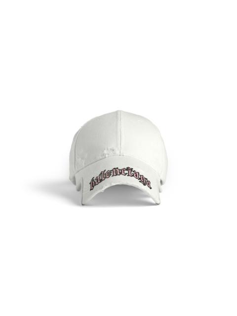 Blackletter Script Cap in Dirty White