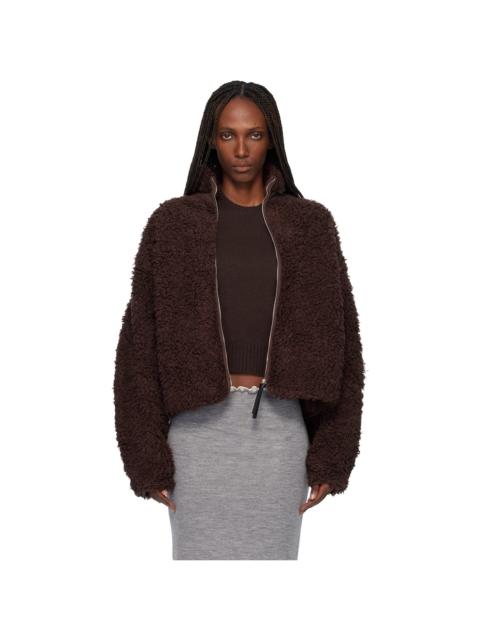 Brown Natural Cotton Faux-Shearling Jacket