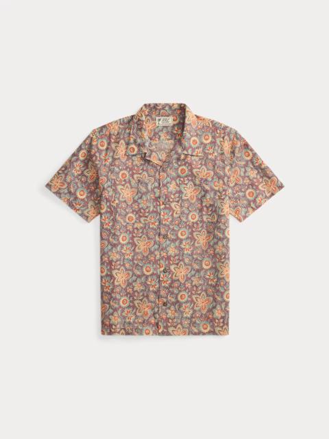 Floral-Print Linen-Cotton Camp Shirt