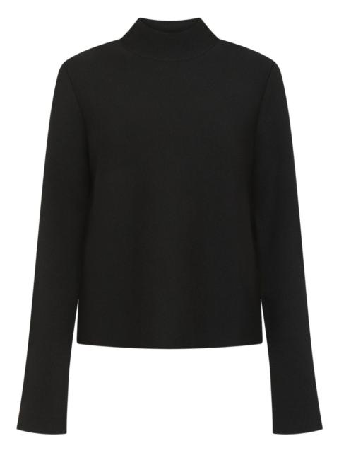 high-neck wool sweater