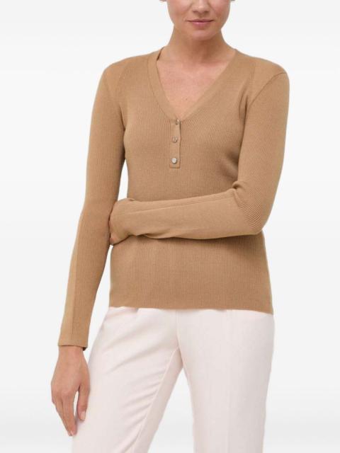 ribbed V-neck sweater