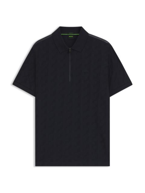 MERCERISED-COTTON POLO SHIRT WITH JACQUARD PATTERN