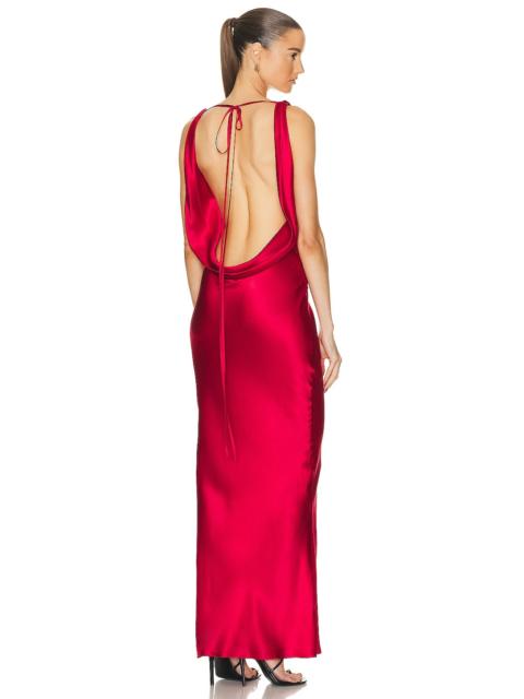 Plunging Back Cowl Dress