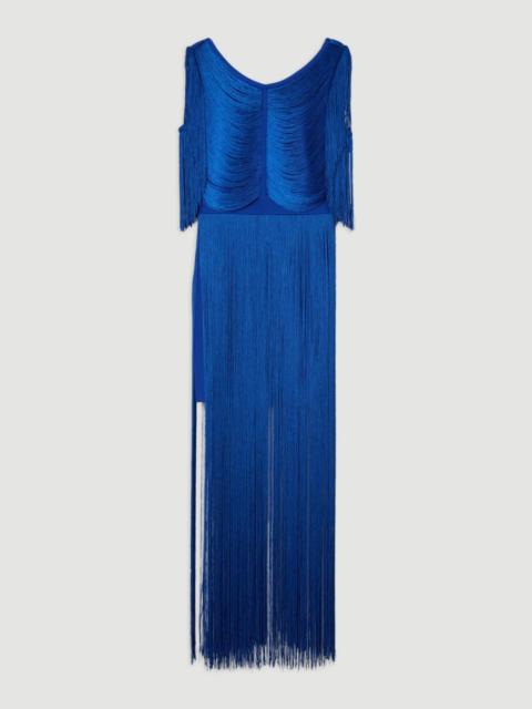 Maxi Draped Fringe Knitted Mini Dress