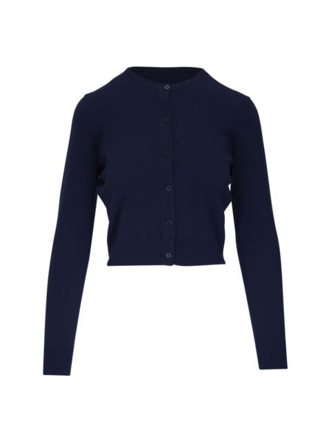 cropped knit wool cardigan