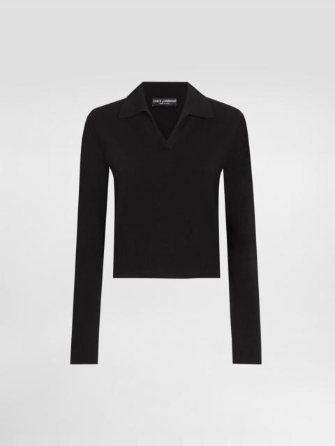 Cashmere polo pullover