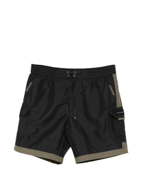zip-fastening logo-detail swim shorts