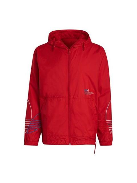 adidas originals MENS FTO WB Printed Retro Sports Hooded Jacket Red GN3561