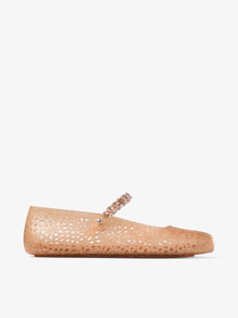 The Jelly
Light Toffee Jelly Ballerina Flats with Crystal Embellishment