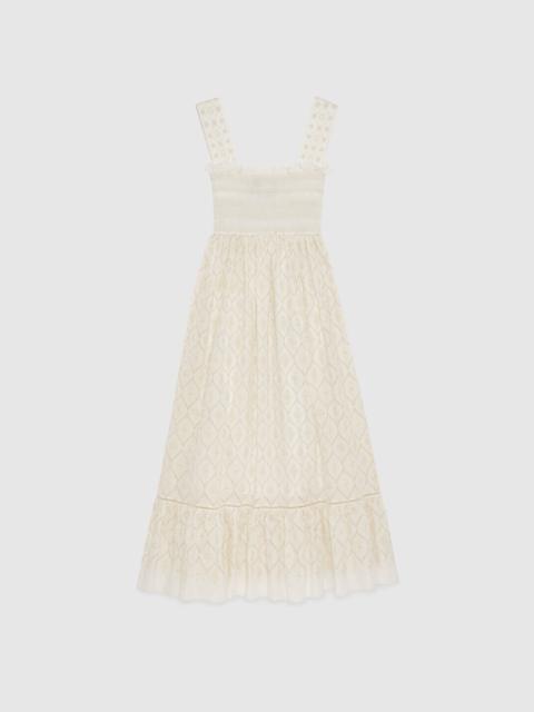 Double G flower broderie anglaise dress