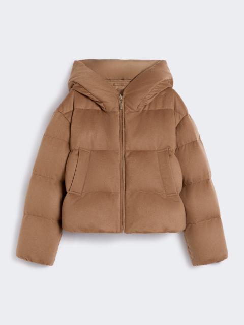 DALIA Reversible down jacket in camel drap and water-repellent taffeta