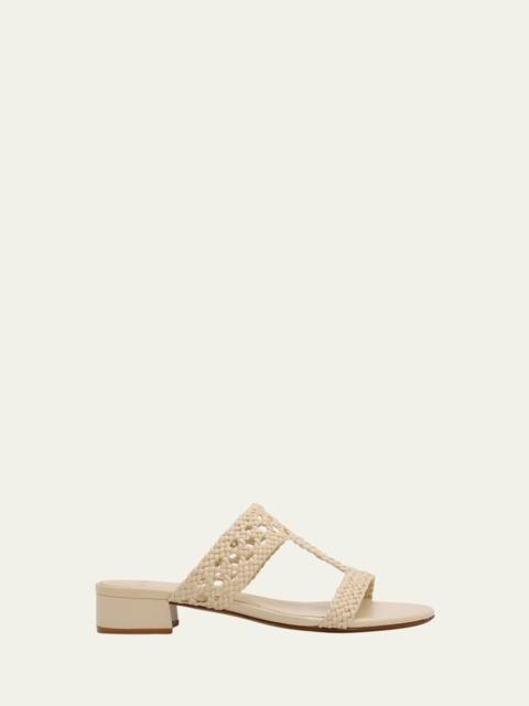 30mm Braided Leather Block-Heel Sandals