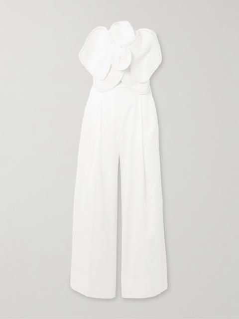 A Flor De Piel Appliquéd Cotton And Tencel-blend Twill Jumpsuit