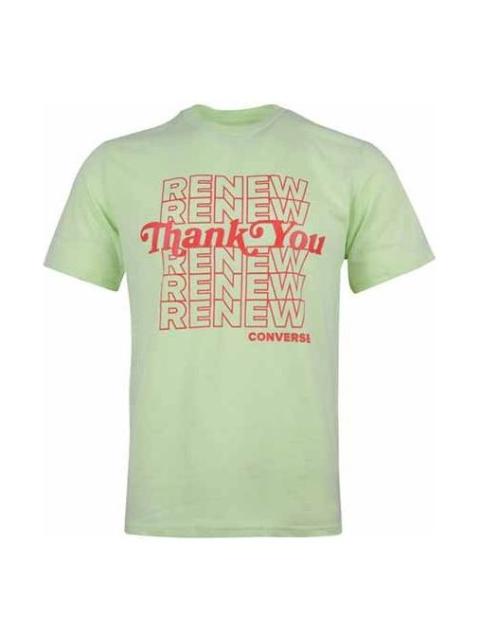 Men's Converse Renew Alphabet Printing Short Sleeve Green 10019649-A01
