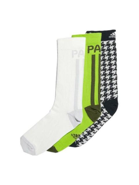adidas originals x IVY PARK Crossover Contrasting Colors Logo Sports Mid Calf Socks 3 Pairs White / 