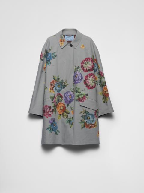 Printed cotton single-breasted coat