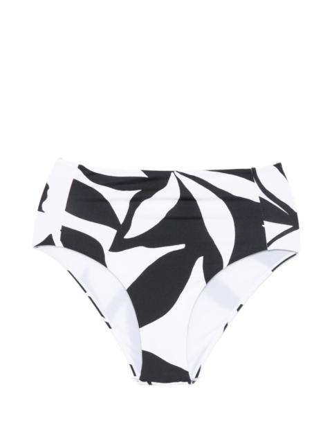 Stilla floral high-waisted bikini bottoms