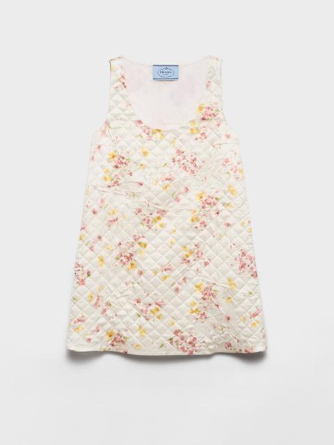 Quilted satin mini dress