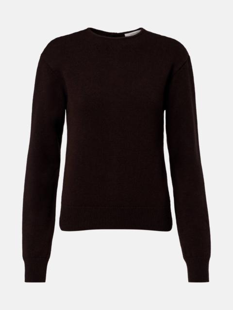 Reversible wool and cashmere cardigan