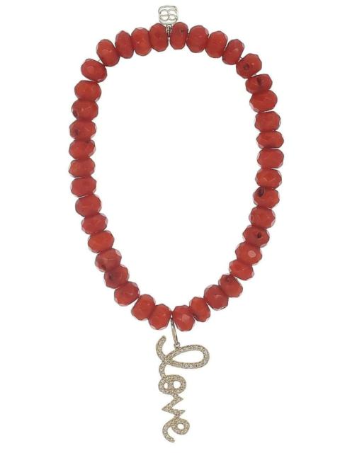 Love Script Orange Bamboo Bead Bracelet